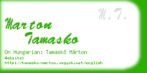 marton tamasko business card