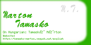 marton tamasko business card